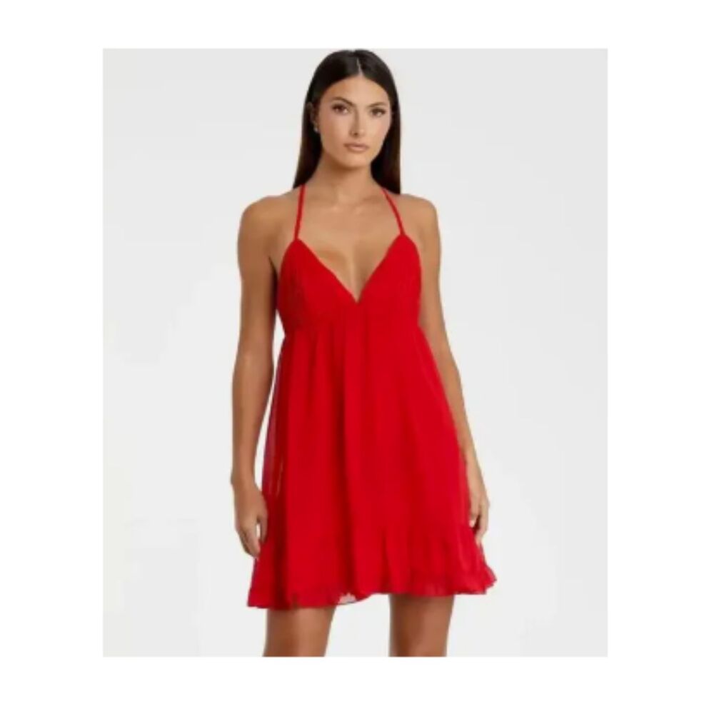 Ieena for Mac Duggal 70194 Red Mini Dress Size 2 NWT